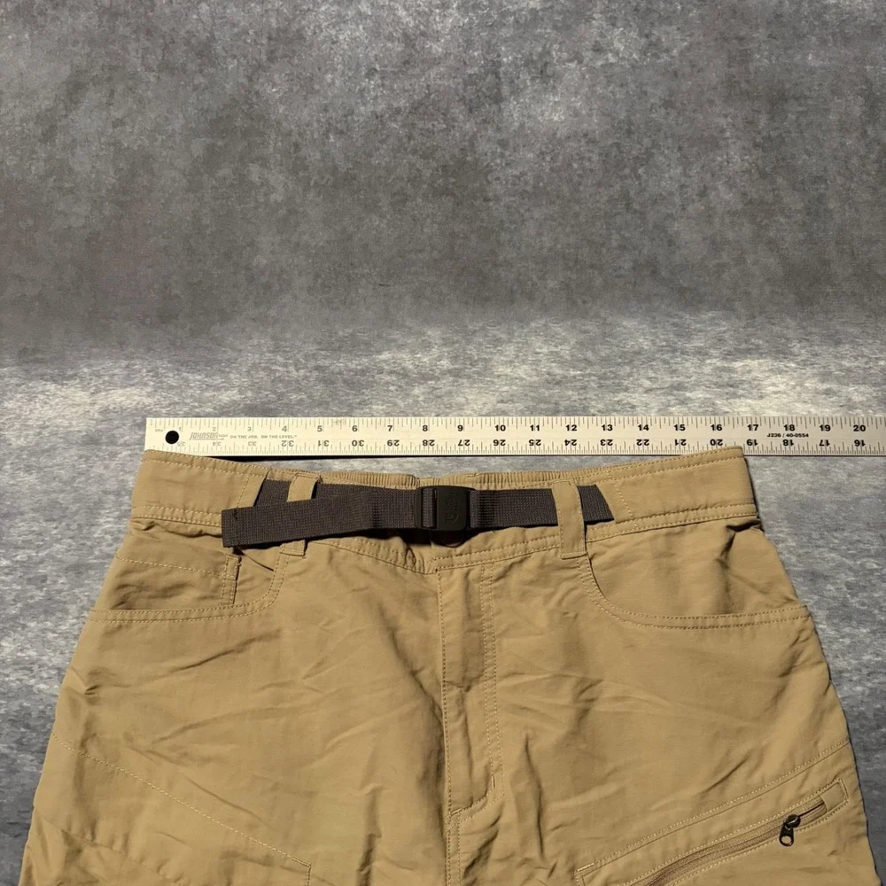The North Face Convertible Hiking Pants Mens M Khaki Tan Zip Off Shorts Gorpcore